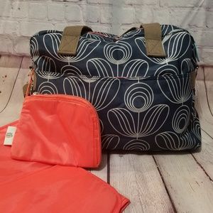 Orla Kiely Bag NWOT Blue with Tangerine accents